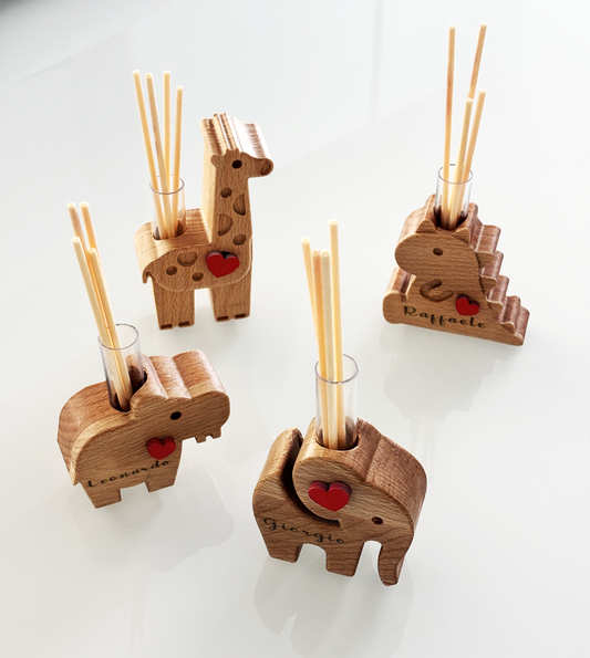 10 PEZZI - ANIMALETTI PROFUMATORE IN LEGNO PERSONALIZZABILI