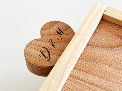 CASSETTA IN ABETE CON TAGLIERE IN FAGGIO PERSONALIZZABILE