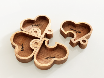 VASSOIO APERITIVO PUZZLE QUADRIFOGLIO.