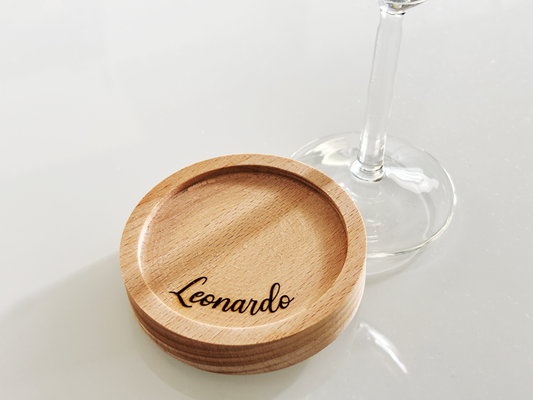 SOTTOBICCHIERI IN LEGNO DI FAGGIO PERSONALIZZABILE